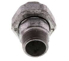 Rp 1'' x R 1'' F/M Zinc plated Cast iron Double Nipple 3-pieces with Conically sealing 25 Bar