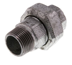 Rp 1'' x R 1'' F/M Zinc plated Cast iron Double Nipple 3-pieces with Conically sealing 25 Bar