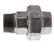 Rp 1'' x R 1'' F/M Zinc plated Cast iron Double Nipple 3-pieces with Conically sealing 25 Bar