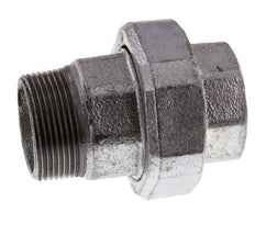 Rp 1 1/2'' x R 1 1/2'' F/M Zinc plated Cast iron Double Nipple 3-pieces with Flat sealing 25 Bar