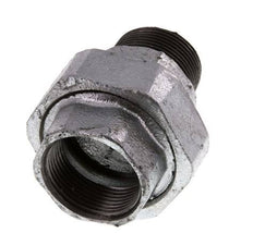 Rp 1 1/4'' x R 1 1/4'' F/M Zinc plated Cast iron Double Nipple 3-pieces with Flat sealing 25 Bar