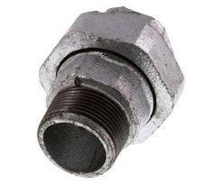 Rp 1 1/4'' x R 1 1/4'' F/M Zinc plated Cast iron Double Nipple 3-pieces with Flat sealing 25 Bar