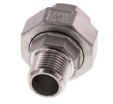 Rp 1/2'' x R 1/2'' F/M Stainless steel Double Nipple 3-pieces with Conically sealing 16 Bar