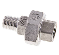 1/4'' NPT x 1/4'' NPT F/M Stainless steel Double Nipple 3-pieces with Conically sealing 16 Bar