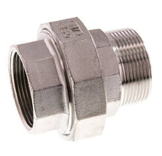 1 1/2'' NPT x 1 1/2'' NPT F/M Stainless steel Double Nipple 3-pieces with Conically sealing 16 Bar