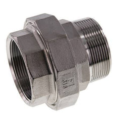 2'' NPT x 2'' NPT F/M Stainless steel Double Nipple 3-pieces with Conically sealing 16 Bar