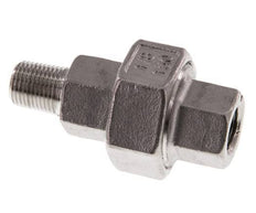 Rp 1/8'' x R 1/8'' F/M Stainless steel Double Nipple 3-pieces with Flat sealing 16 Bar