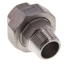 Rp 3/4'' x R 3/4'' F/M Stainless steel Double Nipple 3-pieces with Flat sealing 16 Bar