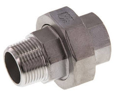 Rp 3/4'' x R 3/4'' F/M Stainless steel Double Nipple 3-pieces with Flat sealing 16 Bar