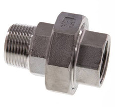 Rp 3/4'' x R 3/4'' F/M Stainless steel Double Nipple 3-pieces with Flat sealing 16 Bar