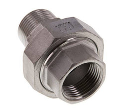 Rp 3/4'' x R 3/4'' F/M Stainless steel Double Nipple 3-pieces with Flat sealing 16 Bar