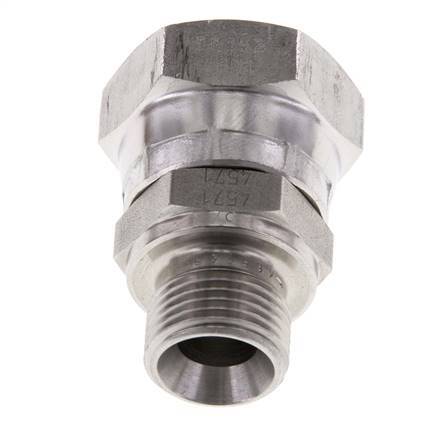G 1/2'' x G 3/8'' F/M Stainless steel Reducing Adapter 300 Bar - Hydraulic