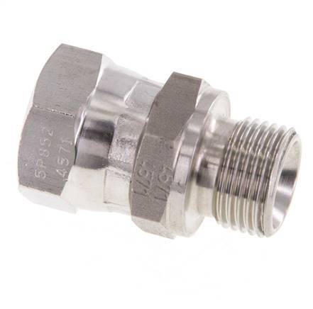 G 3/8'' F/M Stainless steel Reducing Adapter 325 Bar - Hydraulic