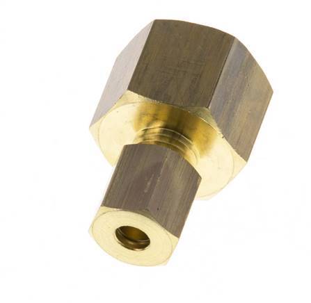 G 1/4'' x 4mm Brass Straight Compression Fitting 150 Bar DIN EN 1254-2