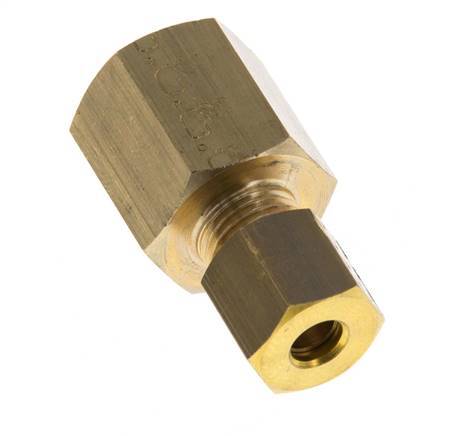 G 1/4'' x 5mm Brass Straight Compression Fitting 150 Bar DIN EN 1254-2