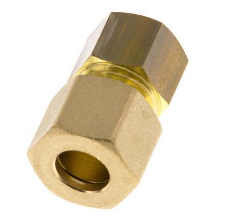 G 1/4'' x 10mm Brass Straight Compression Fitting 95 Bar DIN EN 1254-2