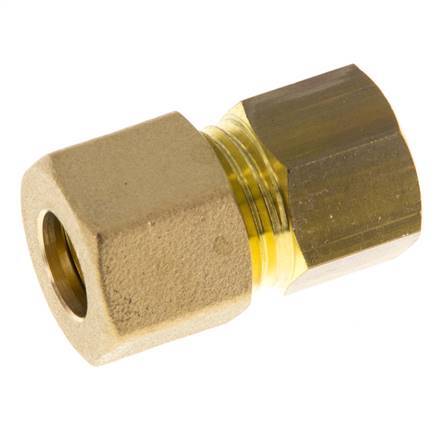 G 1/4'' x 10mm Brass Straight Compression Fitting 95 Bar DIN EN 1254-2