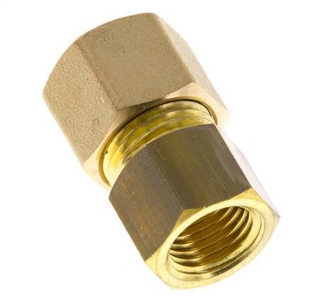 G 1/4'' x 10mm Brass Straight Compression Fitting 95 Bar DIN EN 1254-2