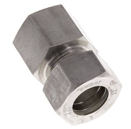 G 3/4'' x 22L Stainless steel Straight Compression Fitting 160 Bar DIN 2353