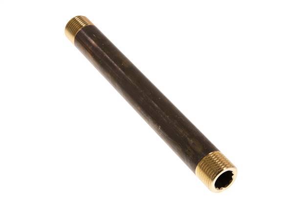 G 1/2'' Brass Double Pipe Nipple 16 Bar DIN 2982 - 180mm