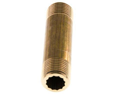 G 1/2'' Brass Double Pipe Nipple 16 Bar DIN 2982 - 80mm