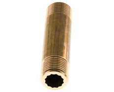 G 1/2'' Brass Double Pipe Nipple 16 Bar DIN 2982 - 80mm