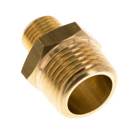 R 1/2'' x R 1/4'' Brass Double Nipple 16 Bar [2 Pieces]