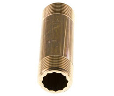 G 3/4'' Brass Double Pipe Nipple 16 Bar DIN 2982 - 80mm