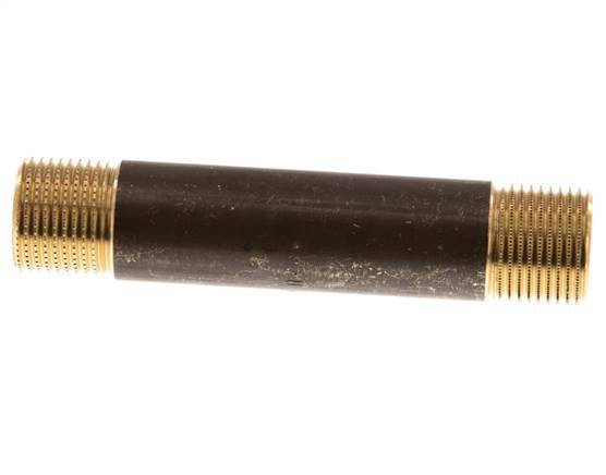 G 3/8'' Brass Double Pipe Nipple 16 Bar DIN 2982 - 80mm