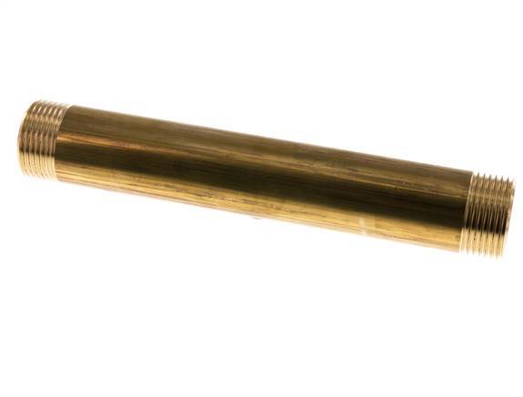 G 1'' Brass Double Pipe Nipple 16 Bar DIN 2982 - 200mm