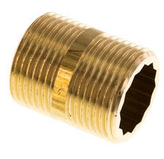 G 1'' Brass Double Pipe Nipple 16 Bar DIN 2982 - 40mm