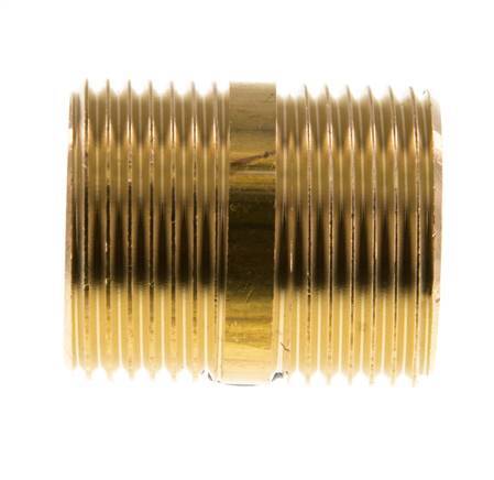 G 1'' Brass Double Pipe Nipple 16 Bar DIN 2982 - 40mm