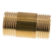 G 1'' Brass Double Pipe Nipple 16 Bar DIN 2982 - 60mm