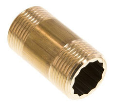 G 1'' Brass Double Pipe Nipple 16 Bar DIN 2982 - 60mm