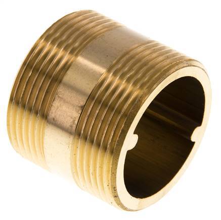 G 1 1/2'' Brass Double Pipe Nipple 16 Bar DIN 2982 - 40mm