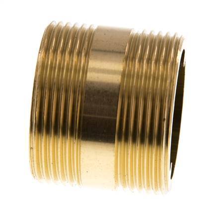 G 1 1/2'' Brass Double Pipe Nipple 16 Bar DIN 2982 - 40mm