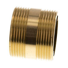 G 1 1/2'' Brass Double Pipe Nipple 16 Bar DIN 2982 - 40mm