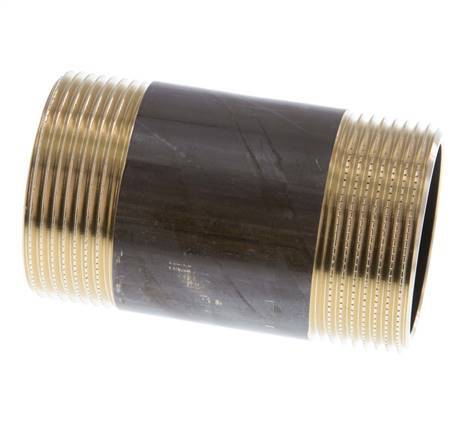 G 1 1/2'' Brass Double Pipe Nipple 16 Bar DIN 2982 - 80mm