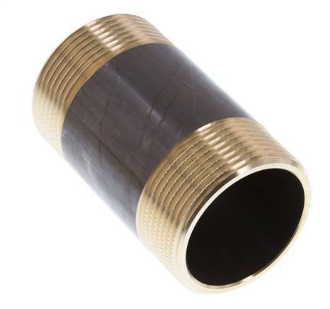 G 1 1/2'' Brass Double Pipe Nipple 16 Bar DIN 2982 - 80mm