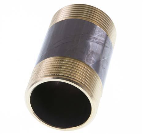 G 1 1/2'' Brass Double Pipe Nipple 16 Bar DIN 2982 - 80mm