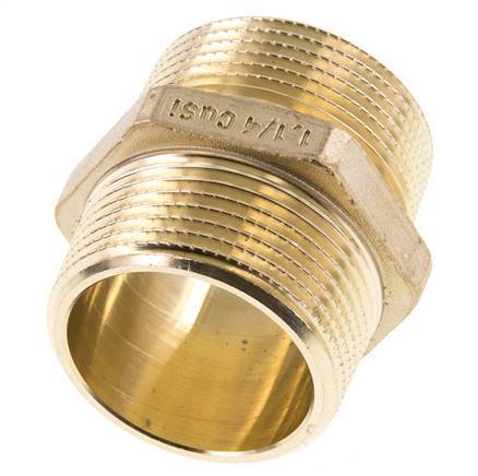 R 1 1/4'' Brass Double Nipple 16 Bar