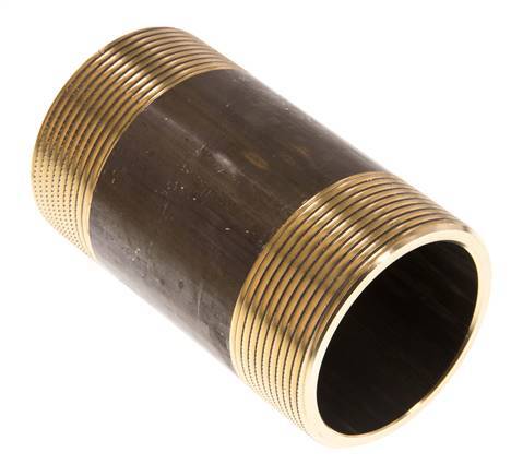 G 2'' Brass Double Pipe Nipple 16 Bar DIN 2982 - 100mm