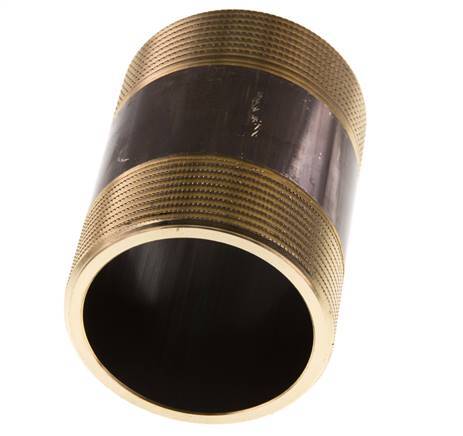 G 2'' Brass Double Pipe Nipple 16 Bar DIN 2982 - 80mm