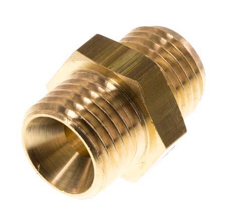 M14x1.5 x G 1/4'' Brass Double Nipple 16 Bar [2 Pieces]