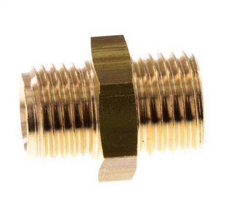 M14x1.5 x G 1/4'' Brass Double Nipple 16 Bar [2 Pieces]