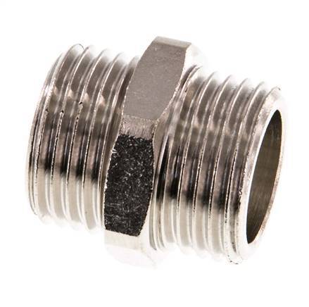 G 1/2'' Nickel plated Brass Double Nipple 16 Bar [2 Pieces]
