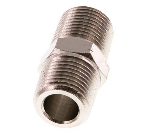 1/2'' NPT x R 1/2'' Nickel plated Brass Double Nipple 60 Bar
