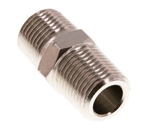 1/2'' NPT x R 1/2'' Nickel plated Brass Double Nipple 60 Bar