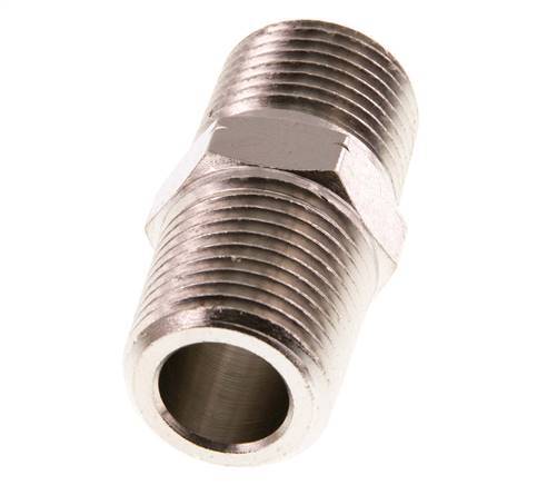 1/2'' NPT x R 1/2'' Nickel plated Brass Double Nipple 60 Bar