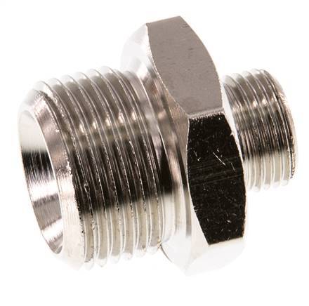 G 3/4'' x G 3/8'' Nickel plated Brass Double Nipple 16 Bar
